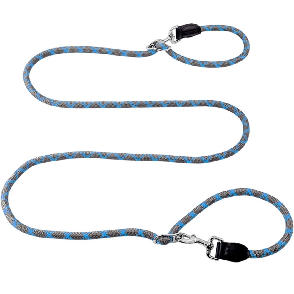Hands free dog leash (8.5 ft) , 8 in 1 multifunction nylon double leash for dogs